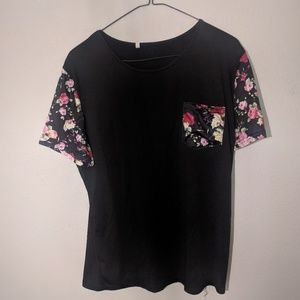 Black Floral Tee